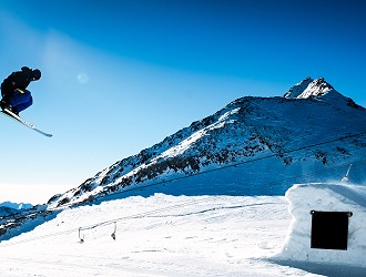 Skier jumping