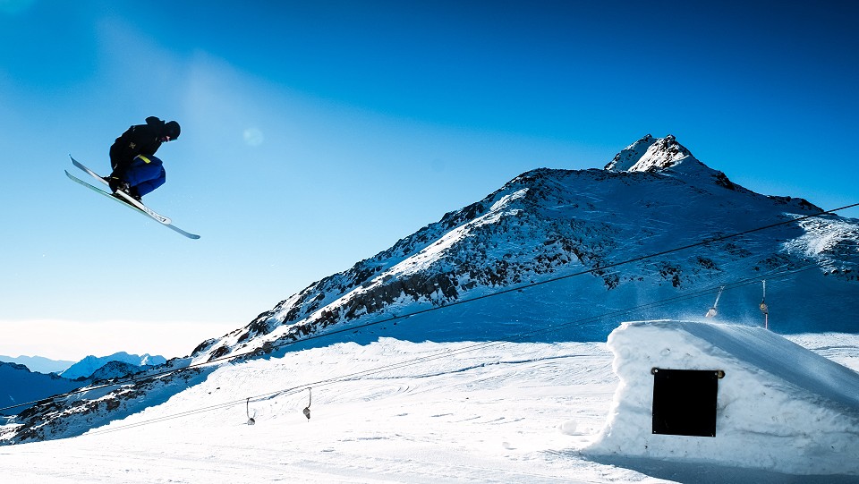 Skier jumping